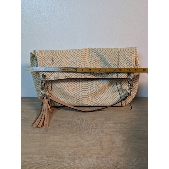 Coach Cream Park Python Embossed Leather Hobo F24383 Animal Print Shoulder Bag - Picture 7 of 11